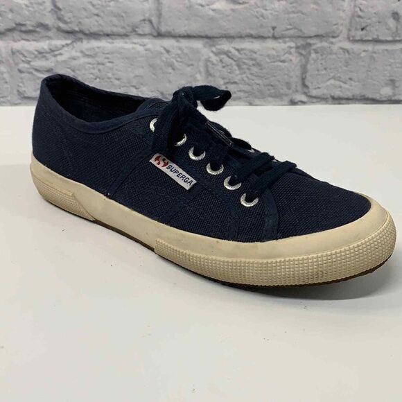 Superga‎ 2750 Cotu Blue Classic Canvas Lace Up Sneakers Size 8 - Picture 1 of 8